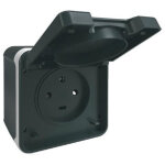 Prise courant pc 20a gris saillie ip55 - oxxo 3p + t