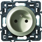 Prise de courant avec terre c�liane - titane avec support - legrand