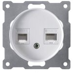 Prise double 2xrj45, cat. 5e utp - blanc