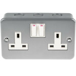Prise lectrique double rs pro, montage en saillie, type g - britannique avec interrupteur, , ip20 ( ...