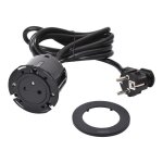 Prise encastrable plan de travail disq 60 - d�cor : noir - version : 1 prise secteur legrand