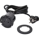 Prise encastrable plan de travail disq 60 - d�cor : noir - version : 1 prise secteur legrand