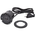 Prise encastrable plan de travail disq 60 - d�cor : noir - version : 1 usb a / 1 usb c - legrand