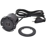 Prise encastrable plan de travail disq 60 - d�cor : noir - version : 1 usb a / 1 usb c - legrand
