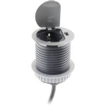 Prise encastrable schuko + usb �60mm - gris otio