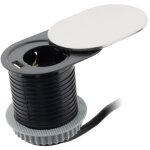 Otio - prise encastrable schuko + usb a avec couvercle à glissière - noir Otio - prise encastrable schuko + usb a avec couvercle à glissière - noir