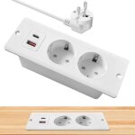 Prise encastrable de table avec usb, prise encastrable plan de travail pd20w, multiprise int�gr�e avec ...