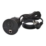 Prise encastr�e incara? disq 80 noir 1 pc 2p + t usb a + c rj45 cat6 cordon 2m legrand c�ble management ...