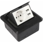 Prise escamotable, socle tanche de cuisine triple socle 1 x fiche 2 x usb socle noir pour table de sol, ...