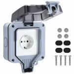 Prise tanche ip66, prise exterieur rsistant aux intempries, bote de derivation extrieure murale, ...