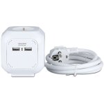 Adaptateurs et prises 4 voies cube prise d'extension usb ip20 blanc c�ble de 1, 4 m