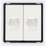 Prise internet rj45 cat 6 double modern blanc Prise internet rj45 cat 6 double modern blanc