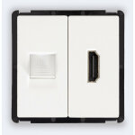 Prise internet rj45 cat 6 + hdmi modern blanc Prise internet rj45 cat 6 + hdmi modern blanc