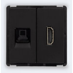 Prise internet rj45 cat 6 + hdmi modern noir