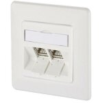 Prise r�seau encastr� insert avec plaque centrale et ch�ssis cat 6a 2 ports metz connect 130b12d21002 ...