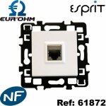 Prise murale rj45 blanche simple ou double esprit - type de prise rj45 - prise rj45 stp cat6 gr. 3