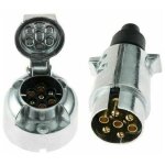 Prise remorque 7 broches male m�tal et prise remorque 7 broches femelle m�tal, 12v adaptateur prise pour ...