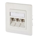 Prise r�seau encastr� insert avec plaque centrale et ch�ssis cat 6a 3 ports metz connect 130b12d31002 ...