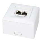 Prise r�seau montage apparent (en saillie) cat 6 2 ports logilink np0039a blanc r05569