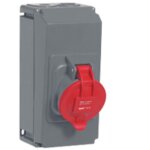 Prise saillie incline 63 ampres 3p + t ip44 rouge legrand hypra 53723