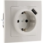 Zenitech - prise encastrable schuko 16a + usb - kalya - blanc