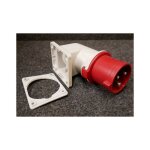 Prise socle encastr�e 2p + t 32a 32a m�le rouge 380 - 415v 50 - 60hz inclin�e 9h �tanche ip44 eureka