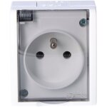 Prise avec terre 1 prise n / t ip54 aqgz1 / 11a aquarius blanc, clapet anti - fum�e