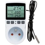 Prise thermostat, régulateur de température, minuterie numérique programmable avec sonde, prise thermostat ... Prise thermostat, régulateur de température, minuterie numérique programmable avec sonde, prise thermostat ...
