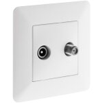 Prise tv / sat double blanc artezo