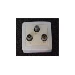 Prise tv fm sat saillie blanc cass� 9010 1entr�e - 3 sorties compl�te avec cadre alrea schneider alb62329 ...