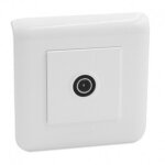 Prise tv mosaic simple m�le avec plaque - blanc - legrand