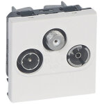 Prise tv - r - sat mosaic fm et dab + 2 modules alu legrand 079296