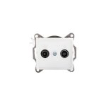 Prise tv - r terminale - encastre murale - 2 sorties - abs blanc