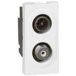 Prise - tv / sat - 1 module - blanc - legrand mosaic 078795