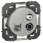 Prise tv sat et rj45 cat6 stp aluminium dooxie legrand 600458