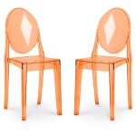 Privatefloor - lot de 2 chaises de salle à manger transparentes - victoria queen orange transparent Privatefloor - lot de 2 chaises de salle à manger transparentes - victoria queen orange transparent