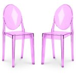 Privatefloor - lot de 2 chaises de salle  manger transparentes - victoria queen violet transparent