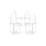 Privatefloor - lot de 4 chaises de salle  manger transparentes - victoria queen transparent