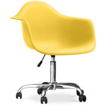 Privatefloor - chaise de bureau avec accoudoirs - chaise de bureau  roulettes - weston jaune