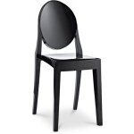 Privatefloor - chaise transparente de salle  manger - victoria queen noir