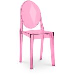 Privatefloor - chaise transparente de salle  manger - victoria queen rose transparent