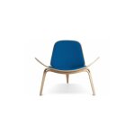 Fauteuil design - fauteuil scandinave - revtement en tissu - lucy bleu fonc