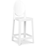 Privatefloor - tabouret de bar avec dossier - design transparent - 65cm - victoria queen blanc