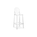 Privatefloor - tabouret de bar avec dossier - design transparent - 75cm - victoria queen transparent