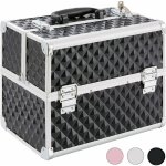 Arebos - pro 2 couches coffret valise beaut case  bijoux esthtique cosmtique neuf noir
