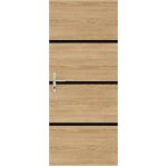 Nordlinger - kit rénovation porte décor chêne et profilés noirs préencollé Nordlinger - kit rénovation porte décor chêne et profilés noirs préencollé