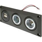 Prise de courant int�gr�e avec prise double usb - a + 2 prises de courant charge de courant max=20 a ...