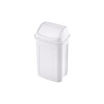 Poubelle plastique 10 litres rectangle � couvercle basculant blanche