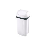 Poubelle plastique 25 litres rectangle � couvercle basculant blanche