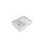 Evier timbre d'office a poser - granit - 1 bac 1 egouttoir - 895x630 - vidage manuel - noir mat